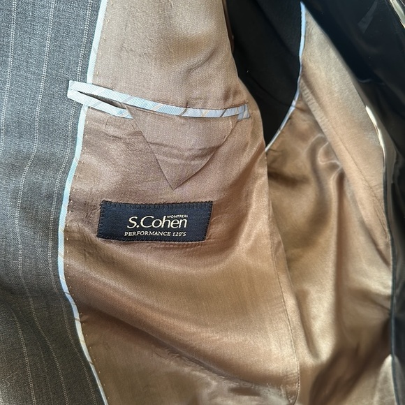 S. Cohen Gray Striped Wool Suit Jacket - Picture 4 of 7
